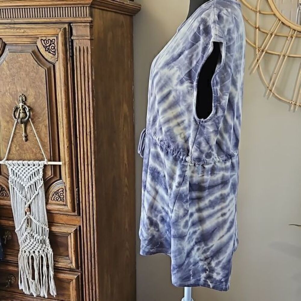 H&M Purple Cloud Tie Dye Adjustable Drawstring Waist Sleeveless Romper Sz L/XL - Picture 5 of 12